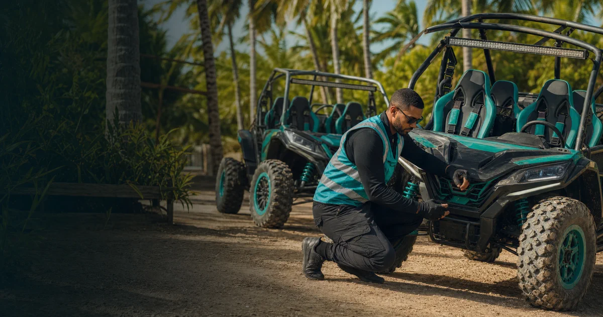 Operación de turismo de aventura con buggies en República Dominicana